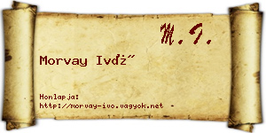 Morvay Ivó névjegykártya